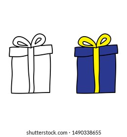 cartoon drawing of a gift