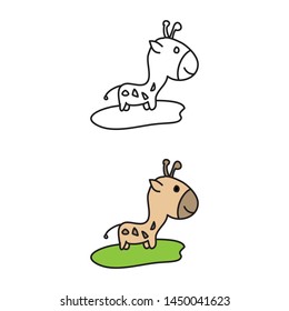 cartoon drawing of a giraffe