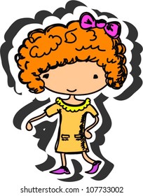 cartoon drawing of girl