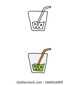 cartoon drawing of a glass of bubble tea