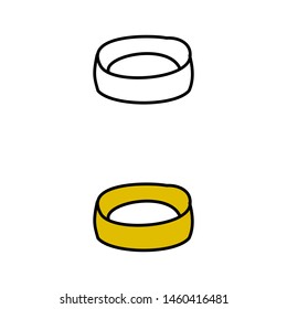 cartoon drawing of a gold ring