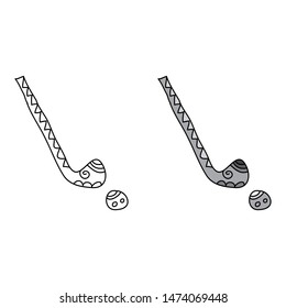 cartoon drawing of a golf club and a ball