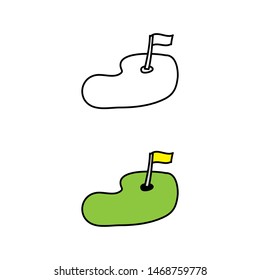 cartoon drawing of a golf course