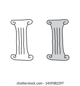 cartoon drawing of a greek column