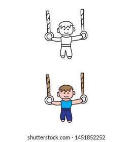 cartoon drawing of a gymnast boy