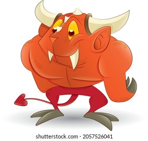a cartoon drawing of a halloween demon devil
