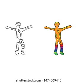 cartoon drawing of a happy man