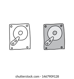 cartoon drawing of a hard drive