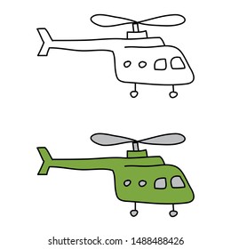 cartoon drawing of a helicopter