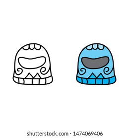 cartoon drawing of a helmet