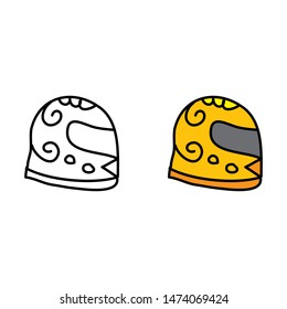 cartoon drawing of a helmet