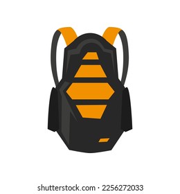 Cartoon-Zeichnung des wandernden Rucksacks einzeln auf weißem Hintergrund. Ausstattung und Bekleidung für Sport und Tourismus Vektorgrafik. Reise- und Sportkonzept