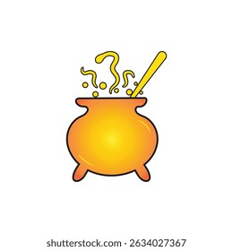 Cartoon drawing honey pot spoon vector color line icon template, Editable honey jar stroke illustration