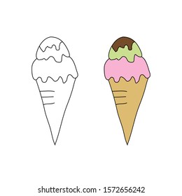 cartoon drawing of an ice cream