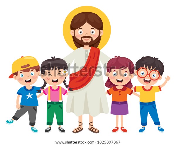 Cartoon Drawing Jesus Christ Stock Vector (Royalty Free) 1825897367