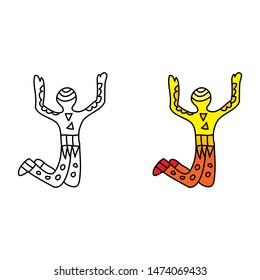cartoon drawing of a jumping man