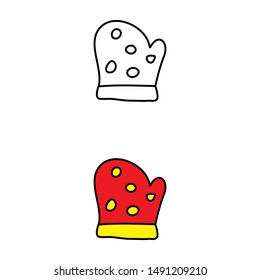 cartoon drawing of a kitchen mitten