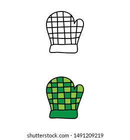 cartoon drawing of a kitchen mitten