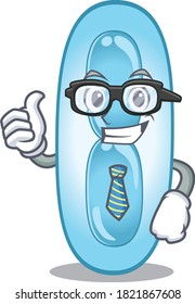 cartoon drawing of klebsiella pneumoniae Businessman wearing glasses and tie