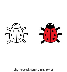 cartoon drawing of a ladybug