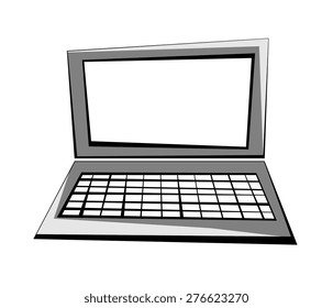 Cartoon drawing of a laptop