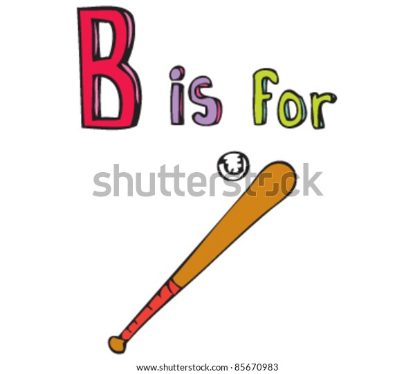 Cartoon Drawing Letter B Baseball Stock Vector (Royalty Free) 85670983 ...