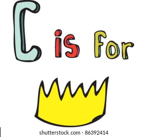 Cartoon Drawing of Letter 'C is for Crown'