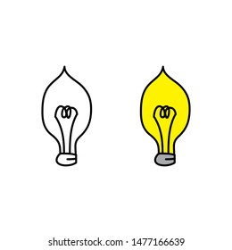 cartoon drawing of a lightbulb