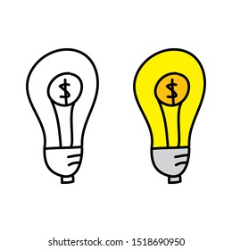 cartoon drawing of a lightbulb