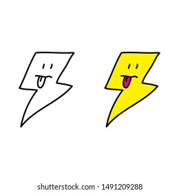 Cartoon Drawing Lightning Bolt Mascot Stock Vector (Royalty Free