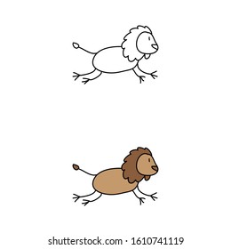 cartoon drawing of a lion