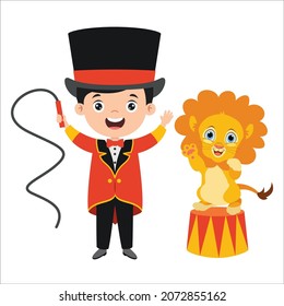 Cartoon Drawing Of A Lion Tamer