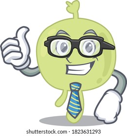 dibujo de un ganglio linfático Empresario con gafas y corbata