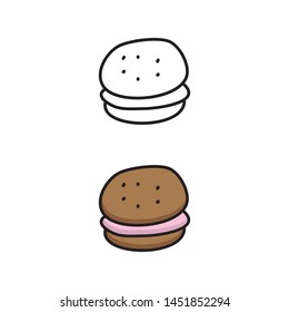 cartoon drawing of a macaron