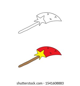 cartoon drawing of a magic wand