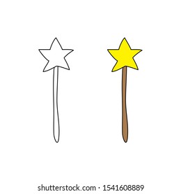 cartoon drawing of a magic wand