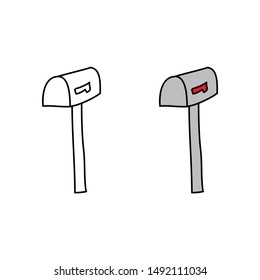 cartoon drawing of a mailbox