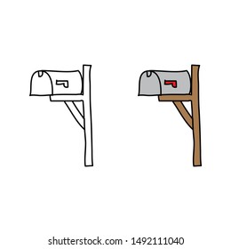 cartoon drawing of a mailbox