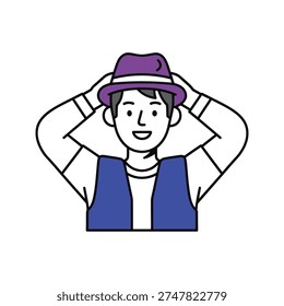 a cartoon drawing man