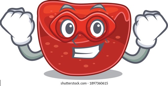 A cartoon drawing of  meatloaf in a Super hero character. Vector illustration