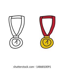 cartoon drawing of a medal