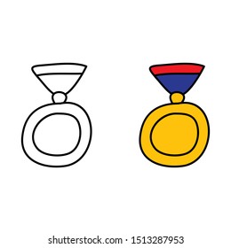 cartoon drawing of a medal