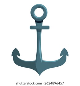Cartoon drawing of a metal ship anchor, useful for nautical designs