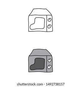 cartoon drawing of a microwave oven