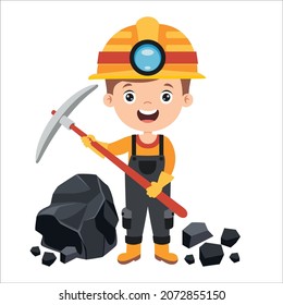 Cartoon Drawing Of A Miner