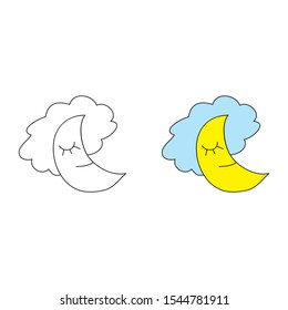 cartoon drawing of the Moon