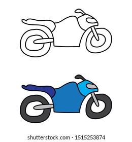 cartoon drawing of a motorcycle