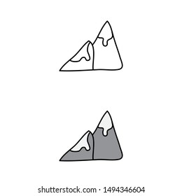 cartoon drawing of a mountain