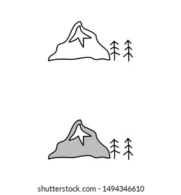 cartoon drawing of a mountain