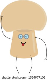 cartoon drawing of mushroom with face